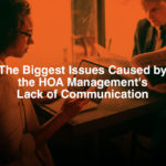 HOA management’s lack of communication - two people at the table, one using laptop and the other reading newspapers